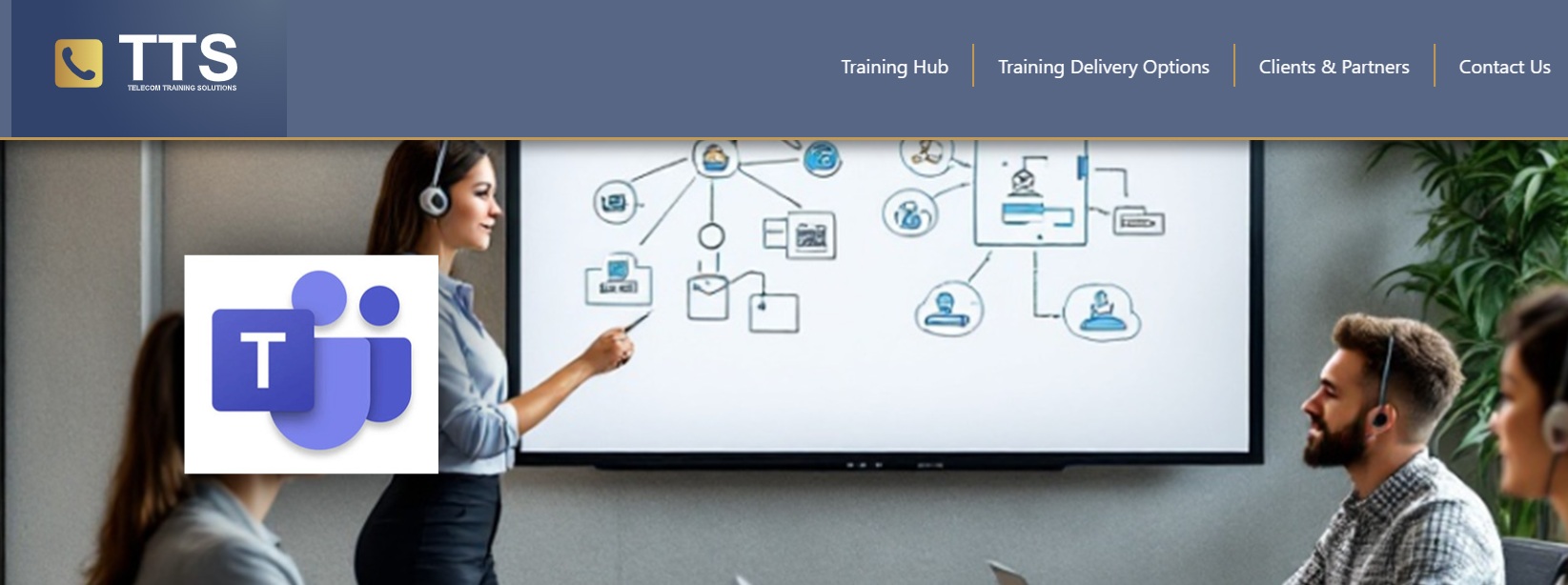 Microsoft Teams training for enterprise contact centre teams — Teams Phone, Teams CC and Copilot training delivered by TTS specialists